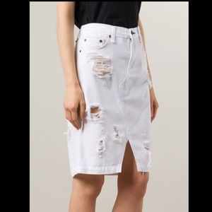 Rag & Bone Distressed Denim Skirt